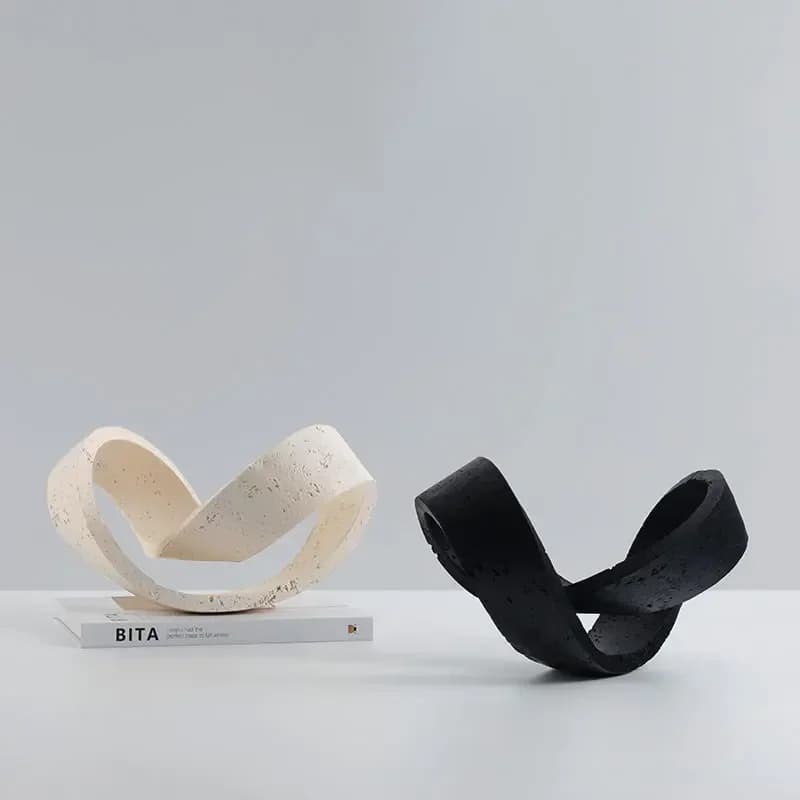Modern luxury geometric ring ornaments creative art imitation cave stone model room living room hotel TV cabinet decorations