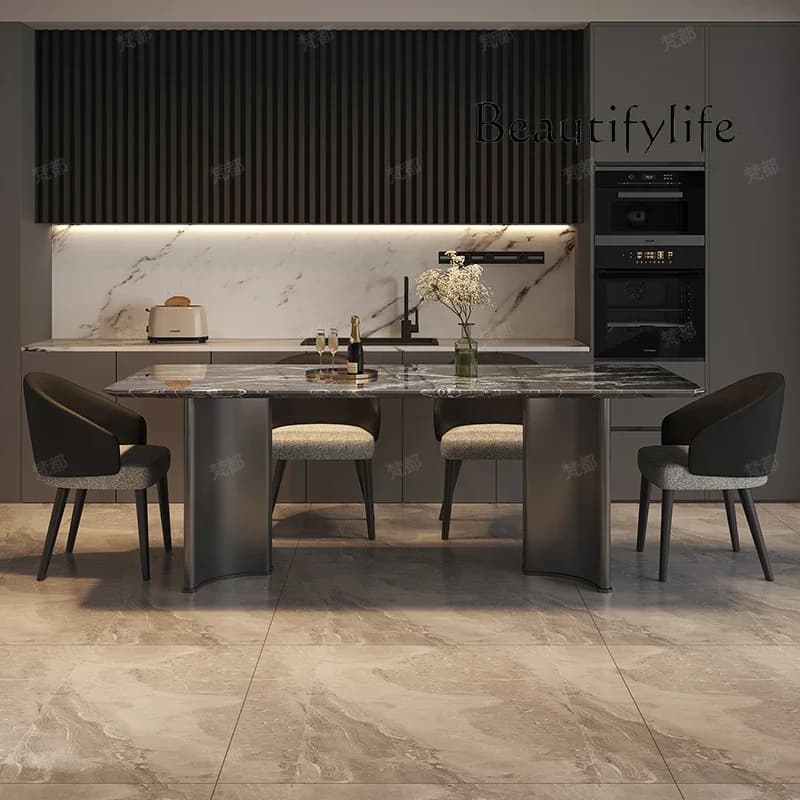 M Modern Simple Marble Dining Table And Chair Combination Italian Pattern Dining Table Casual Dining Table