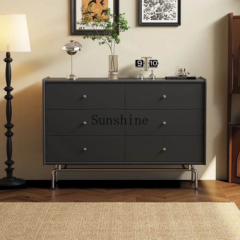 Medieval solid wood chest, household bedroom, bedside storage cabinet