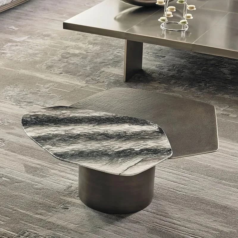 c13-Nordic Creative Marble Rotating Coffee Table Creative Minimalist Designer High-End Combination Coffee Table Home Furniture