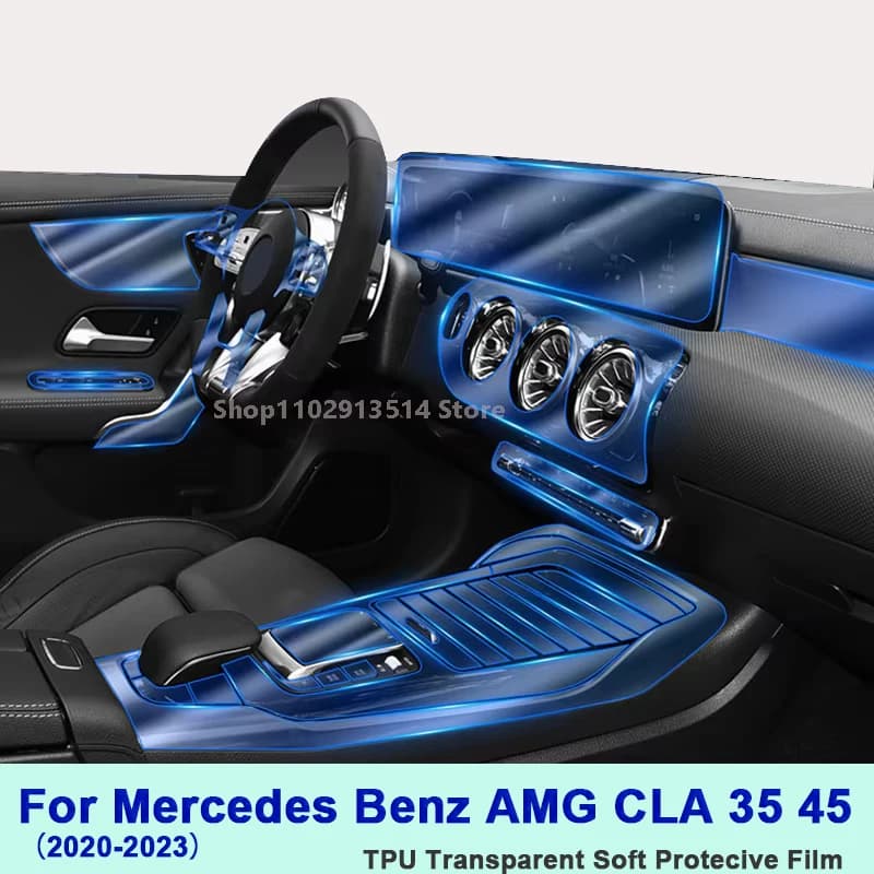 For Mercedes-Benz AMG CLA35 CLA45 2020-2023 Interior Anti-Scratch Film Screen Protector Dashboard Cover