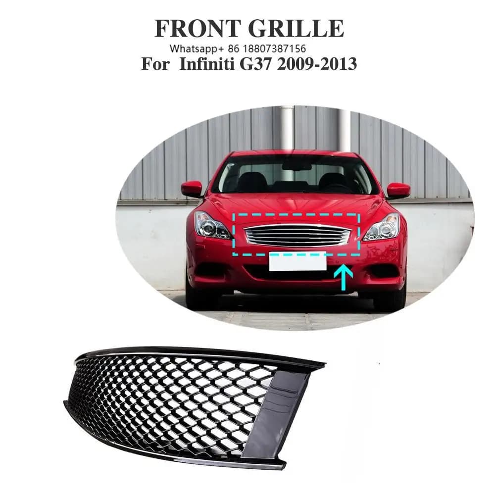 High-Quality ABS Gloss Black Grille for 2009-2013 forInfiniti G37 2-Door (JC)