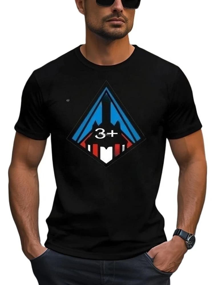SR-71 Blackbird Mach 3 Commemorative Insignia T-Sh pattern - 100% cotton summer short sleeve O-neck printed T-shirt.