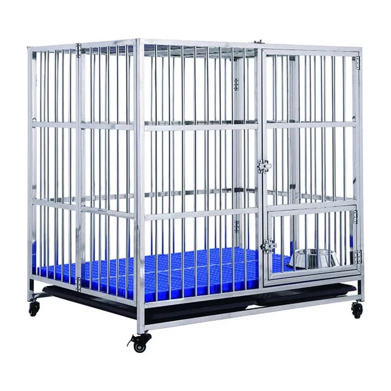 Door heavy duty single door dog cage, high strength stainless steel dog box pet nest