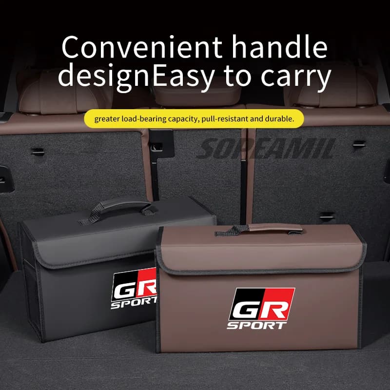 Car Trunk Storage Box Foldable Stowing Tidying Bag For Toyota GR Sport Gazoo Racing Yaris 86 Corolla RAV4 C-HR Camry Hilux Supra