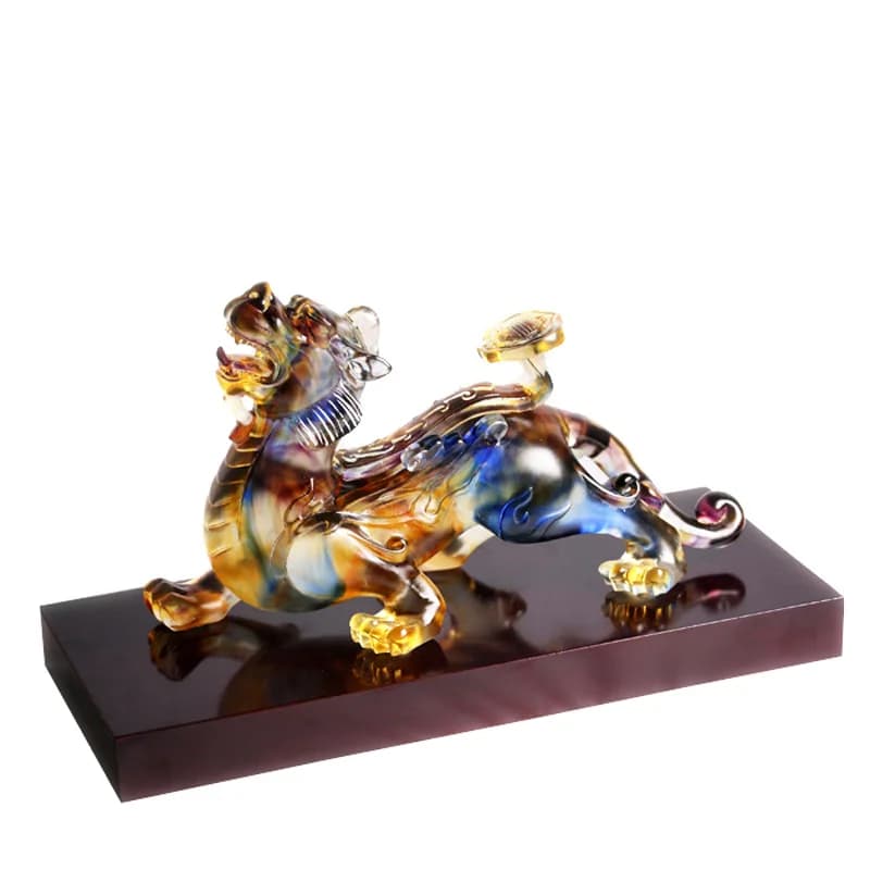 Ancient glass Pixiu Nacai Ruyi ornament handicrafts opening business gifts home office decoration gifts