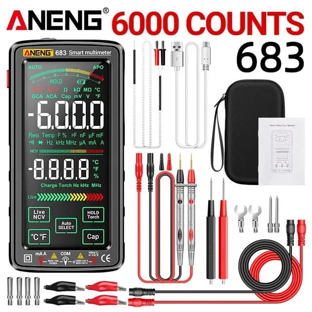 ANENG Rechargeable Smart High Touch Digital Multimeter 6000 Counts Multimeter AC/DC Voltage Tester Current Voltmeter Tools 683