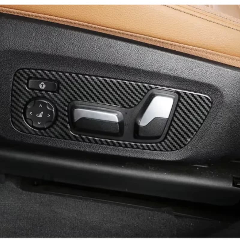 For BMW X5 2019-2021 ABS carbon fiber car seat adjustment button decoration stickers/steering wheel glitter decoration