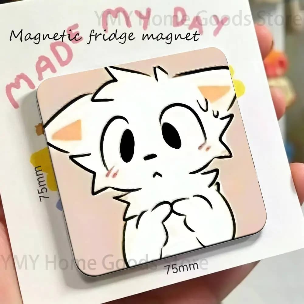Kawaii Cartoon Boykissers Silly Cat New PVC Fridge Magnet for Cartoon Refrigerator Decor For Child Magnetic Toy