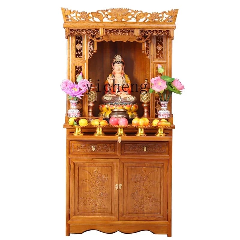 FG-17 TQH Solid wood Buddhist cabinet Buddhist shrine Standing cabinet God of Wealth Guanyin Guangong Buddhist hall cabinet