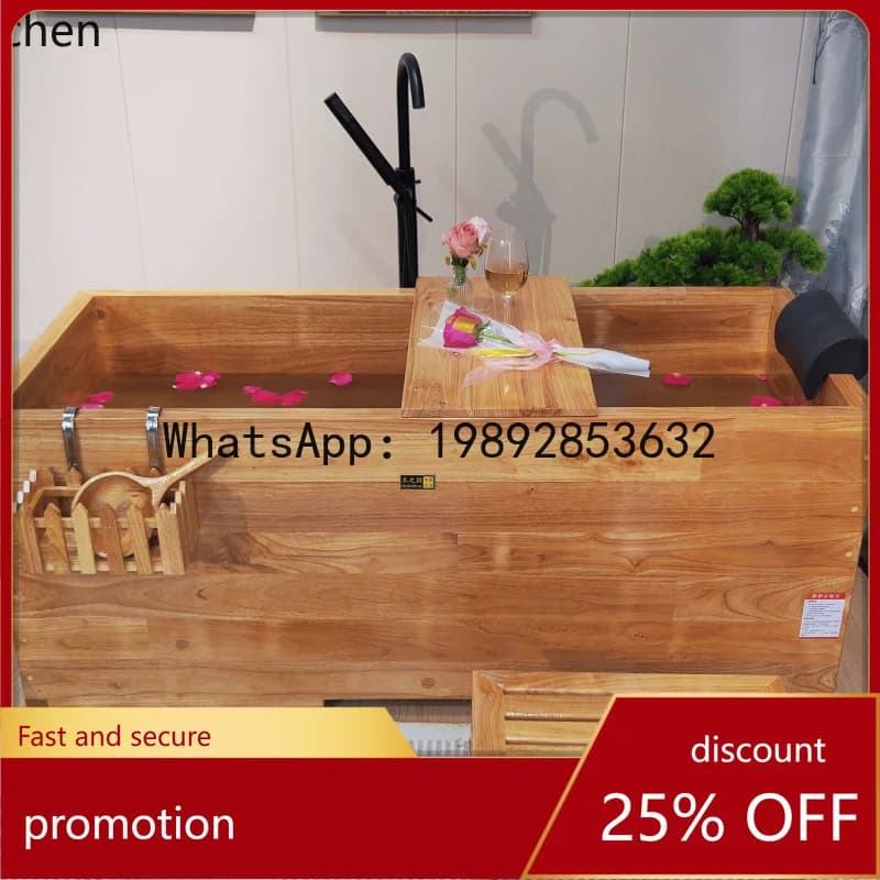 YFY  Beauty Salon Oak Barrel Adult Bath Barrel Solid Wood Bathtub Wooden Soaking Barrel Japanese Style