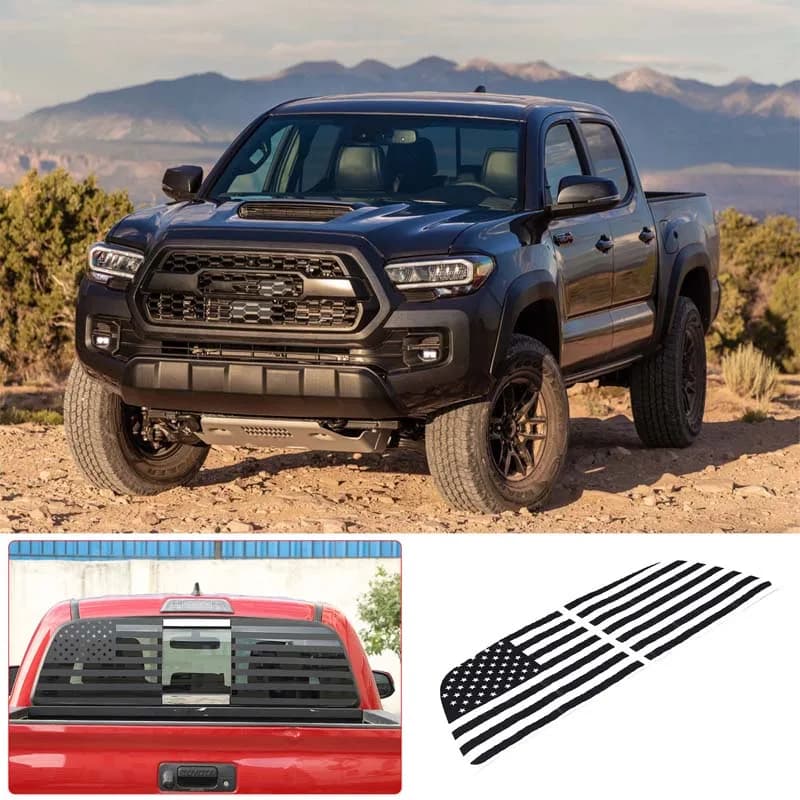 For Toyota Tacoma 2016-2020 Car Rear Glass Side Decorative Stickers National Flag Flower Stickers Car Appearance Flower Film