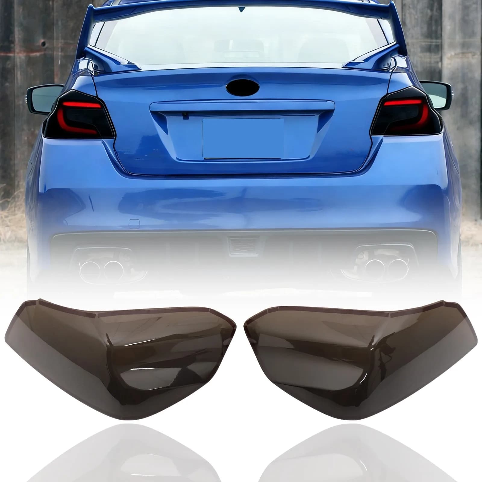 2Pcs ABS Smoky Black Tail Light Cover Fits Subaru WRX STI VA Impreza 2015-2021 Exterior Decor Auto Accessories