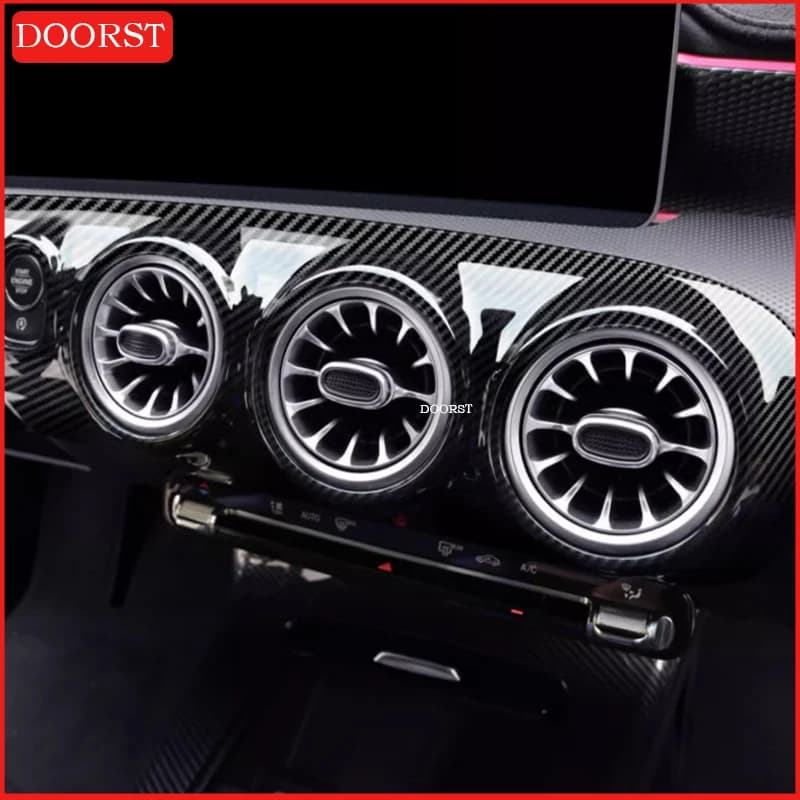 Carbon Fiber Center Console Air Vent Cover Trim For Mercedes Benz A CLA W177 V177 C118 W118 Interior Modification Acccessories