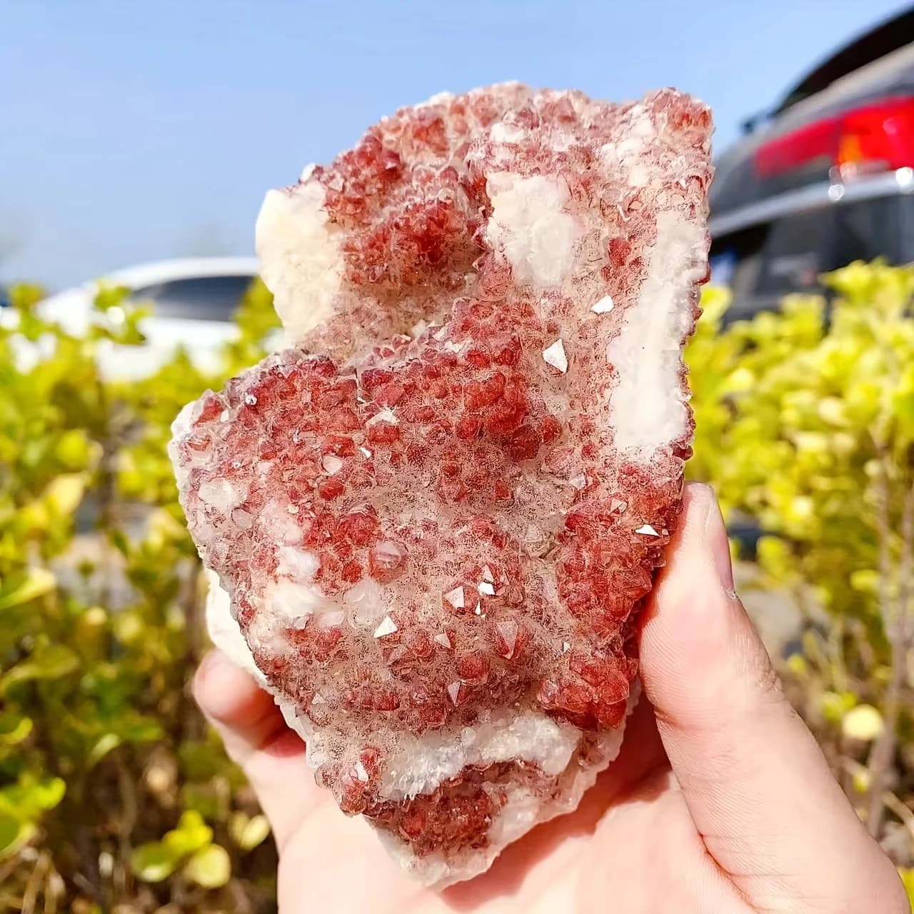 1PC Vibrant Red Vanadinite Crystal Cluster, Rare Mineral, Perfect Gifts for Xmas & Thanksgiving, Home Decor, Ethereal Aesthetic