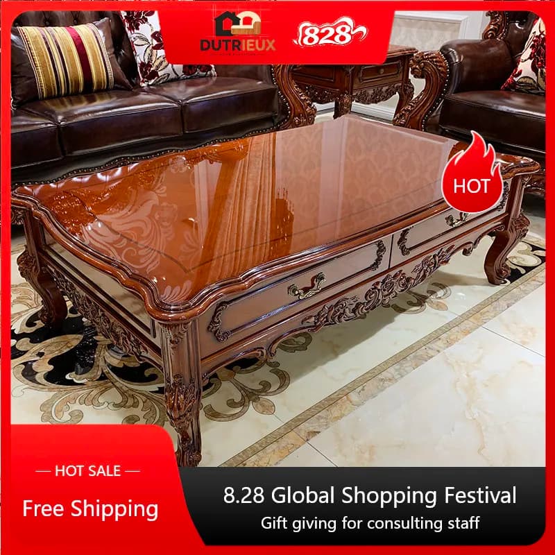 European Luxury Coffee Tables Walnut Classy Design Vintage Salon Coffee Tables Living Room Nordic Mesa De Centro Sala Furniture