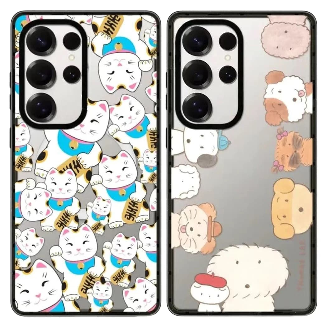 Lucky Cat Companion Dog Acrylic Magnetic Case: Compatible with Samsung Galaxy S23 U S24U S25 Ultra S25+ Plus Shell