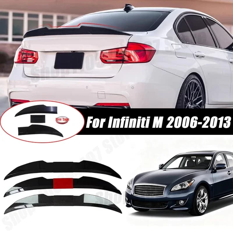 3pcs Sedan Rear Trunk Spoiler For Infiniti M 2006-2013 Adjustable DIY Modified Trunk Spoiler Automotive Accessories