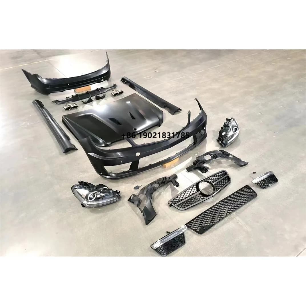 Factory Price Body Kit for C Class W204 C200 C260 to C63  Front Rear Bumper Grille Side Skirt Headlights Hood