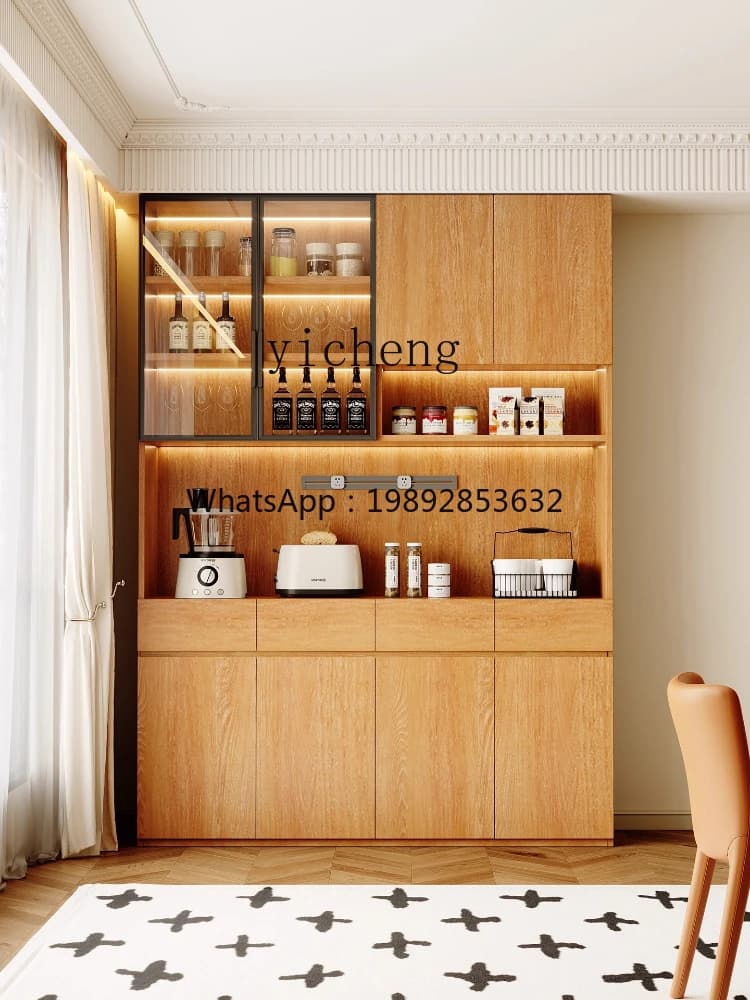 1 New Model Sideboard Cabinet All Solid Wood Wall-Mounted Integrated Storage Cabinet Living Room Organizer
