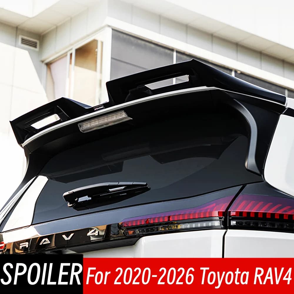 For Toyota RAV4 2020 2021 2022 2023 2024 2025 2026 Rear Roof Trunk Lid Black Carbon Spoiler Wings Car Exterior Tuning Accessorie