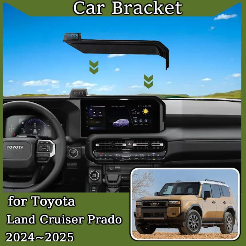 Car Mobile Phone Holder for Toyota Land Cruiser Prado J250 J300 2024 2025 Car Mount Bracket Navigation Stand Auto Accessories