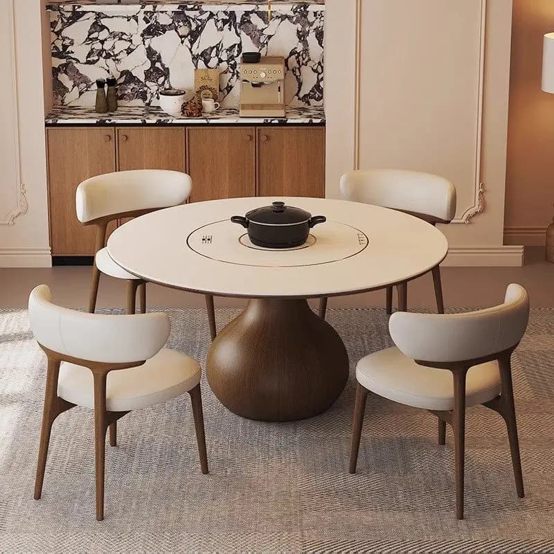 Wood 6 Person Dining Table Luxury Design Unique Nordic Round Dining Table Living Room Wooden Tavoli Da Pranzo Home Furniture