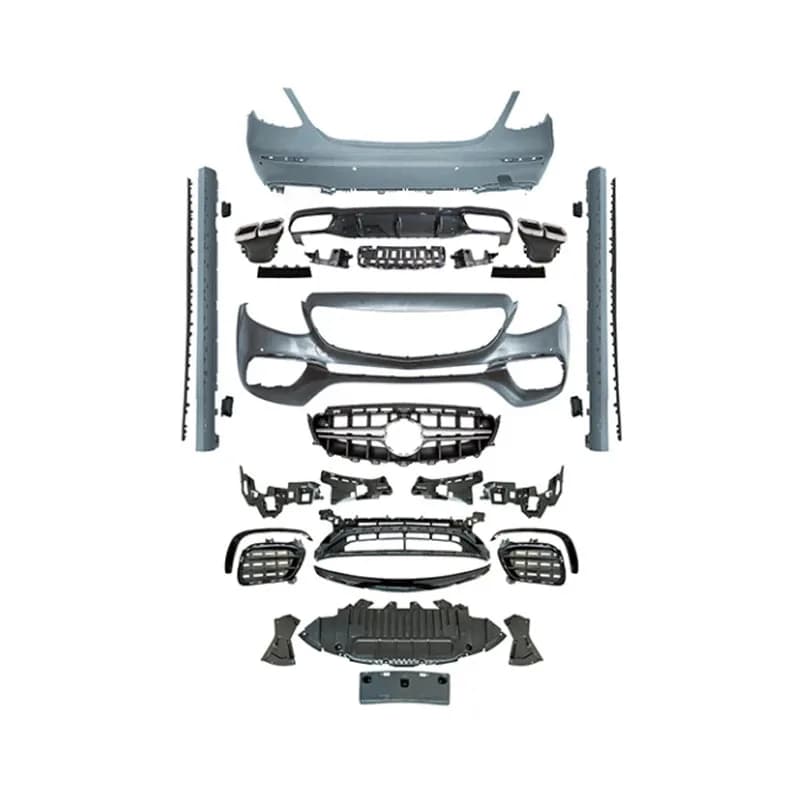 Upgrade New Version E63S  Body Kit Front Bumper Side Skirt Rear Diffuser for   E-class W213 2016-2019