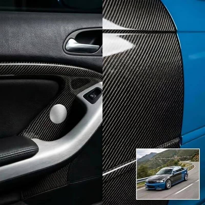 Lightweight Carbon Fiber Side Door Panels for 3 Series E46 Coupe 325Ci 330Ci M3 Racing Car Doors Body Kit Replacement