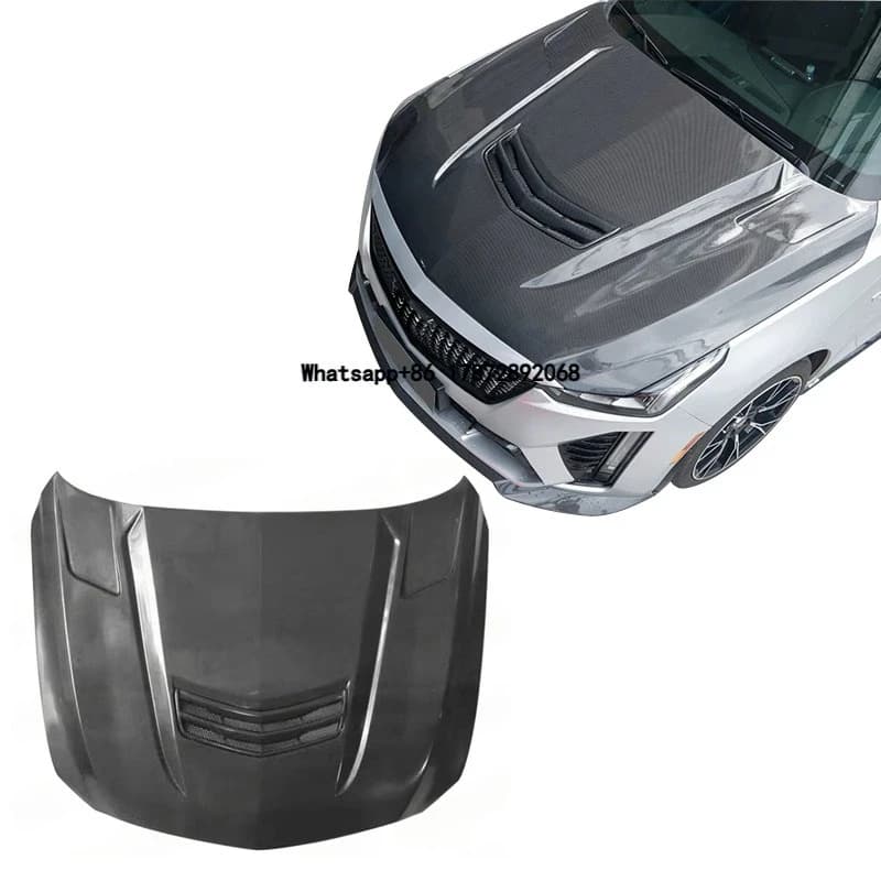 Carbon Fiber Engine Hood Bonnet Cover for CT5 2020 2021 2022 2023 2024 2025, Direct Replacement