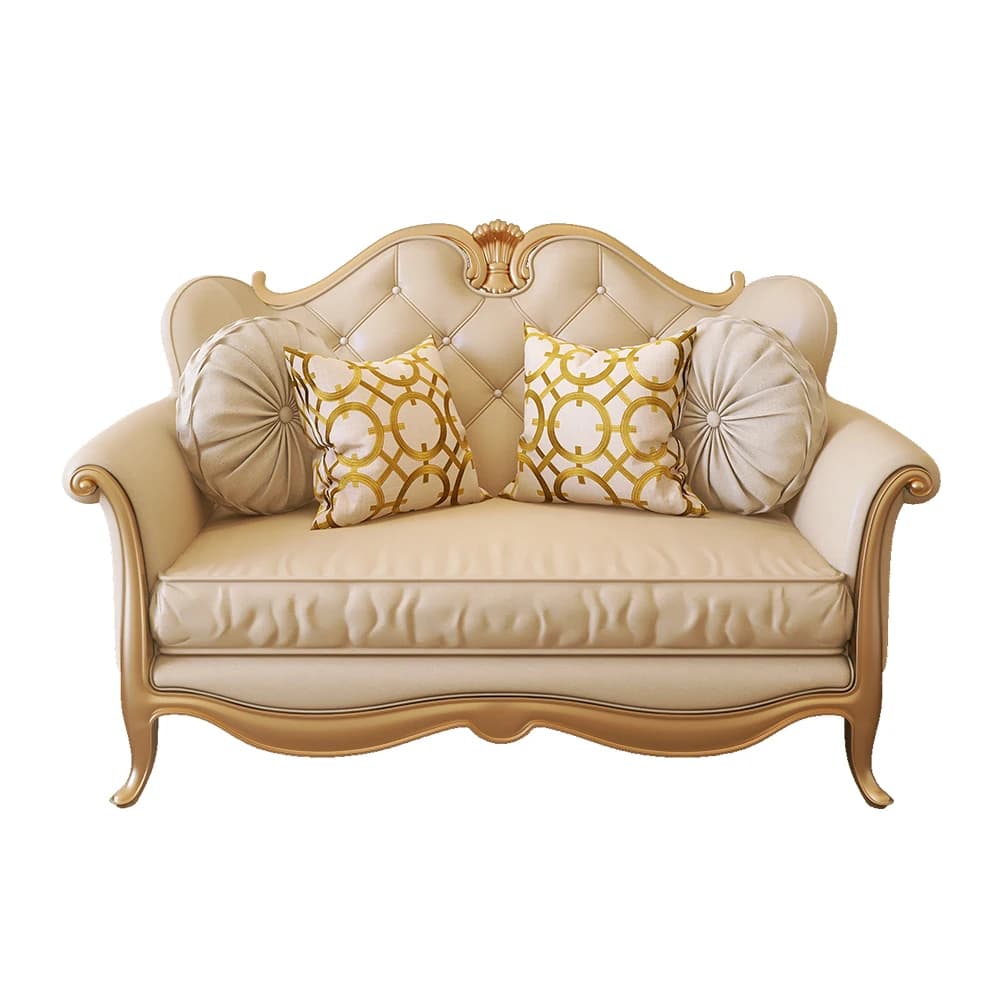 Solid wood first-layer cowhide sofa light luxury living room combination whole house set furniture