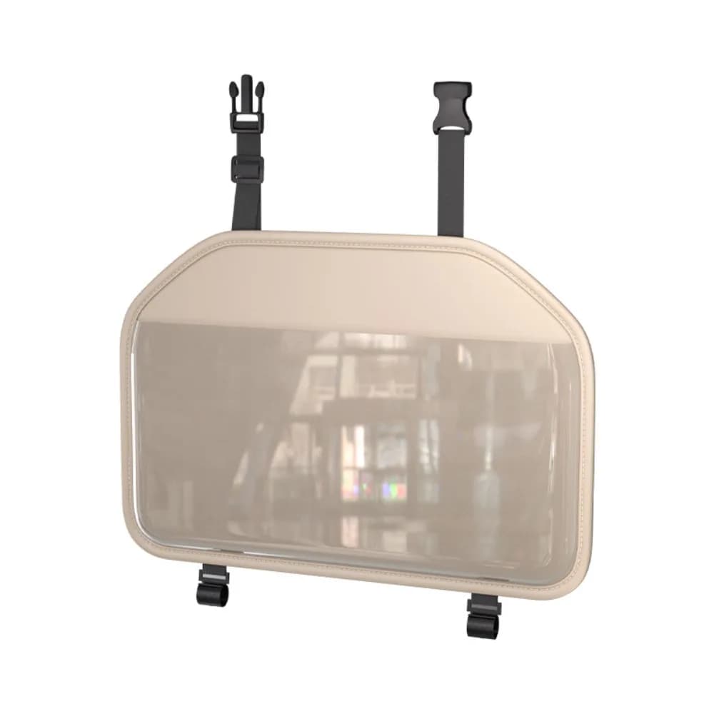 Transparent Pocket Car Seat Back Storage Bag Wear-Resistant PU Leather Tablet Holder Waterproof Anti Dirty
