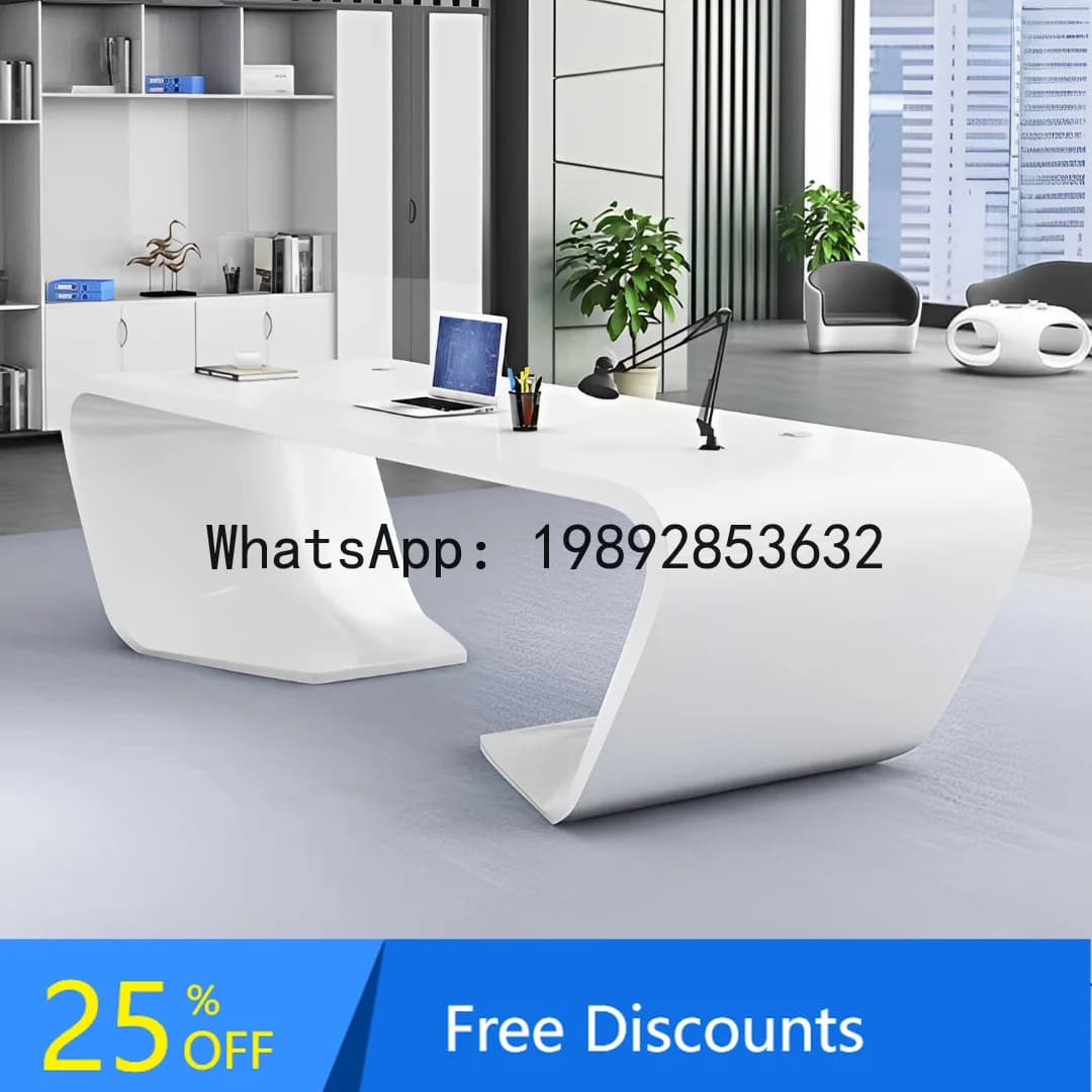 Office Modern Lacquer Executive Meeting Desk Fashion Creative Classic Office Desk and Chair