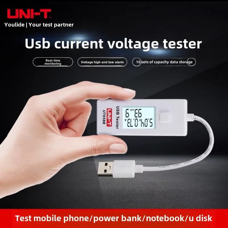Upgraded Version 2-in-1 USB Voltage Current Meter Tester with Power Capacity and Power Detection for Smartphone Charging UT658