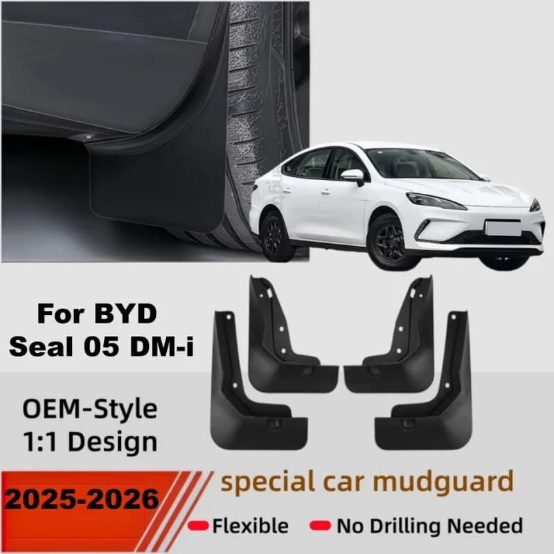 Car Mud Flaps Fender For BYD Seal 05 DM-i 2025 2026  PP+TPE  Front And Rear Wheels Mudflaps Splash Guard Protection Accessories