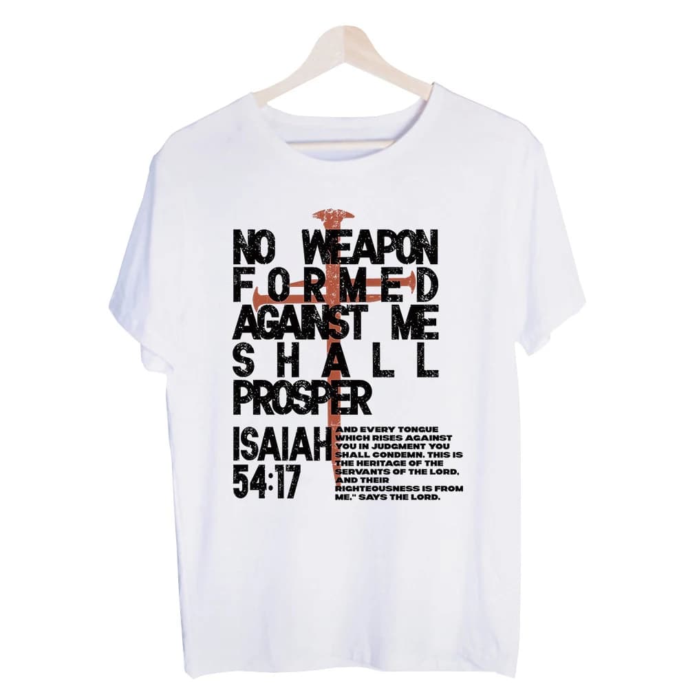 Men's Cross and Slogan Style Graphic Tee, Short Sleeve Crew Neck T-Shirt for Casual Daily Wear