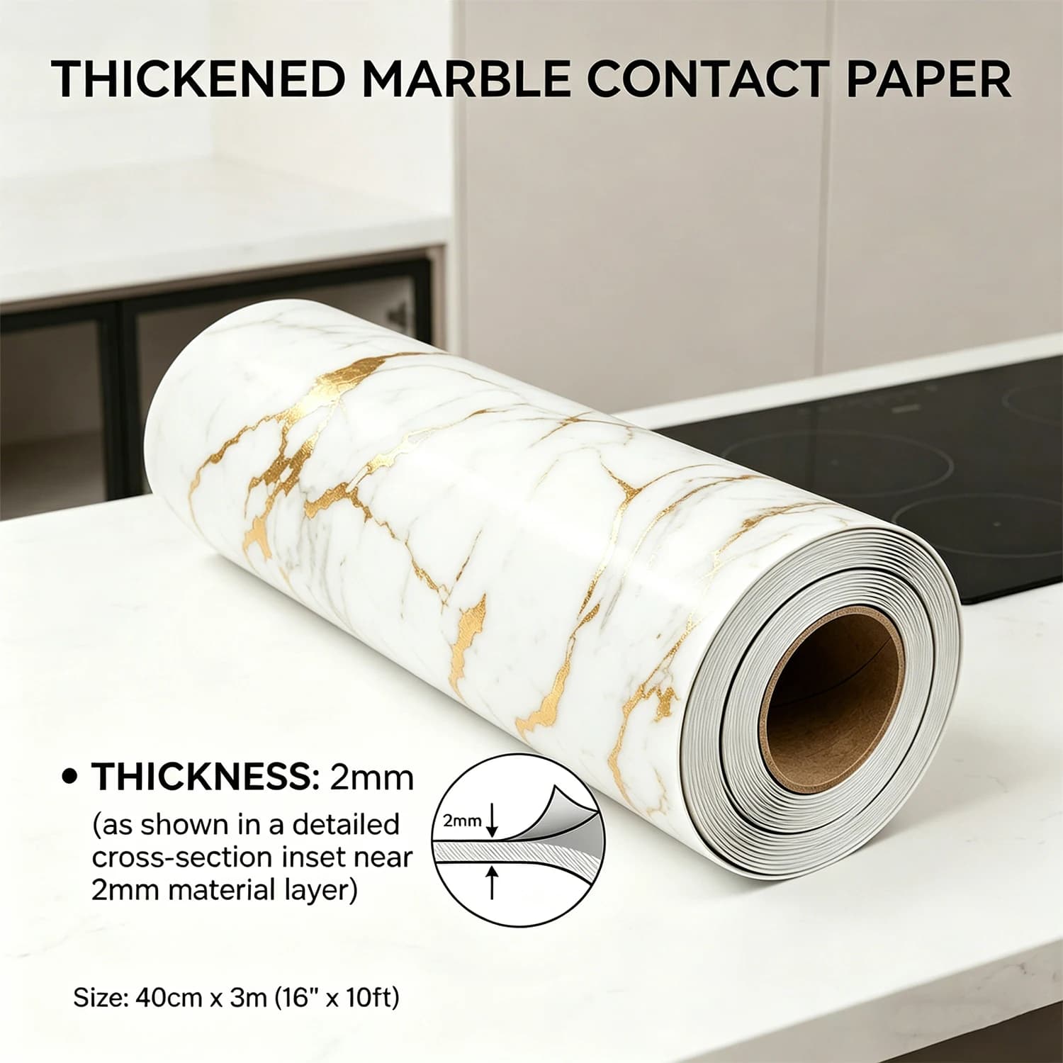 Marble Wallpaper PET IXPE 2mm Thick Peel and Stick Self Adhesive Wall Panels Home Decoration Modern