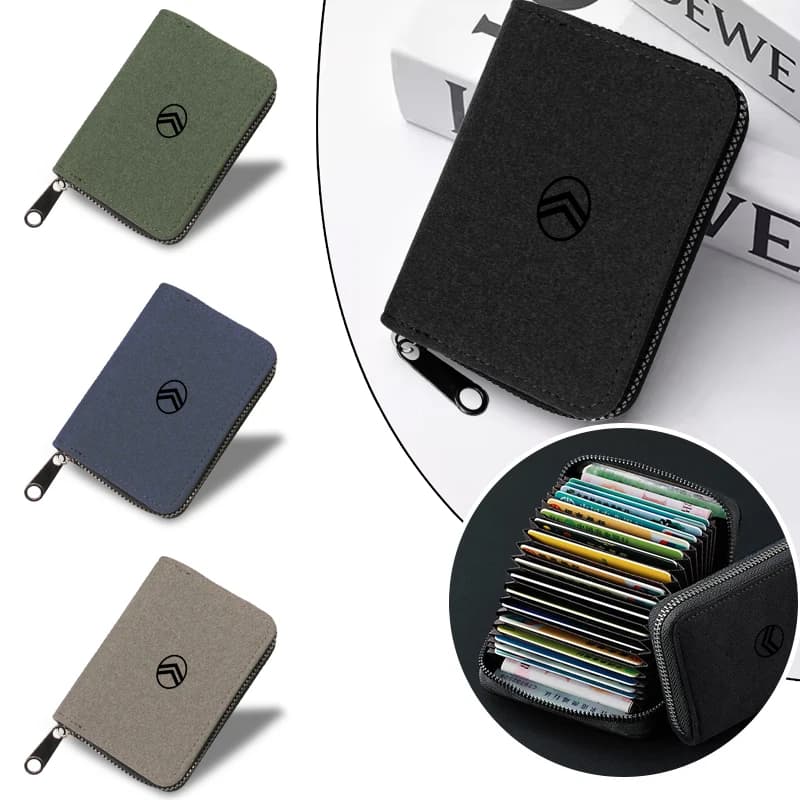 Car Credit Card Wallet Holder Men's Coin Purse Pocket Accessories For Citroen C4 C3 C5 C1 C2 C-Elysee Berlingo Picasso Jumpy