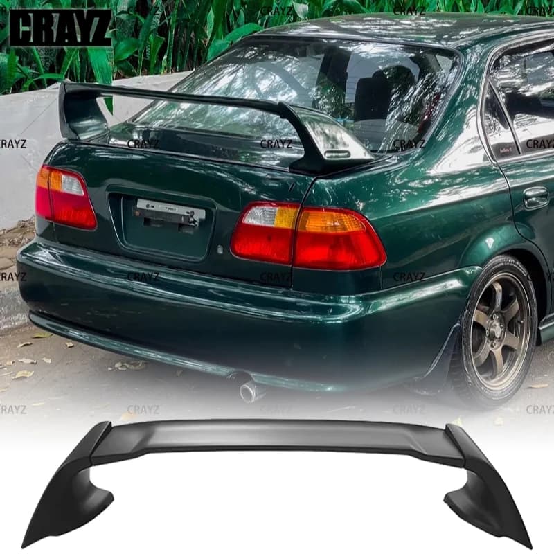 For 1996-2000 Honda Civic EK3 Car Rear Trunk Spoiler Lip Wings Plastic Car Exterior Tuning Trim FD2 Styling Body Kit Accessories
