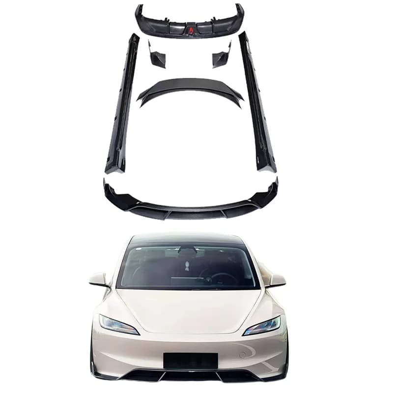 High Quality 2024 Highland Model 3 Carbon Fiber Body Kit Front Bumper Lip Side Skirts Rear Diffuser Protective Exterior Upgrade