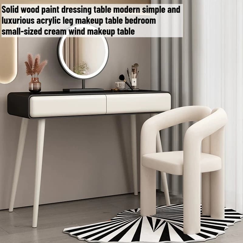 Bedroom Corner Dressing Table Black White Elegant Mirror Dressing Table Modern Chair Coiffeuse Avec Miroir Furniture For Home