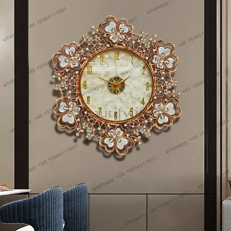 Light luxury creative wall clock living room decoration modern simple and high-end silent art clock