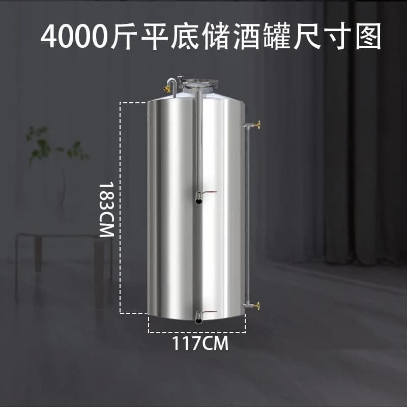 Baijiu sealed barrel, wine storage tank, white steel wine tank cone