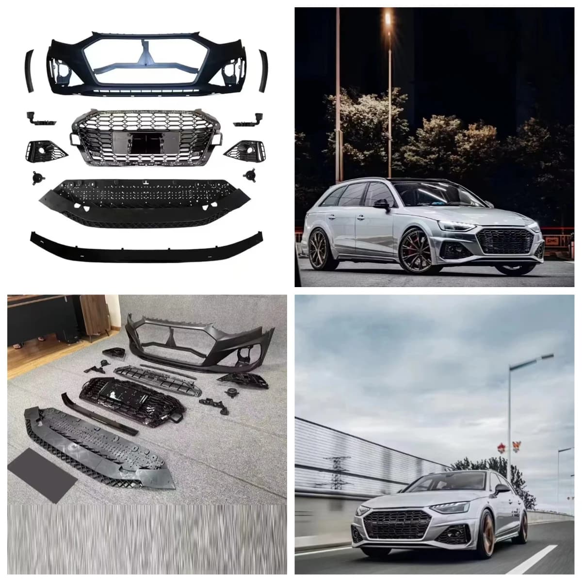 Stlf Car Allroad A4 S4 B9.5 Front Bumpers Body Kit RS4 Style Front Bumper Assembly For A4 S4 Allroad 2020-2024 B9.5 RS4