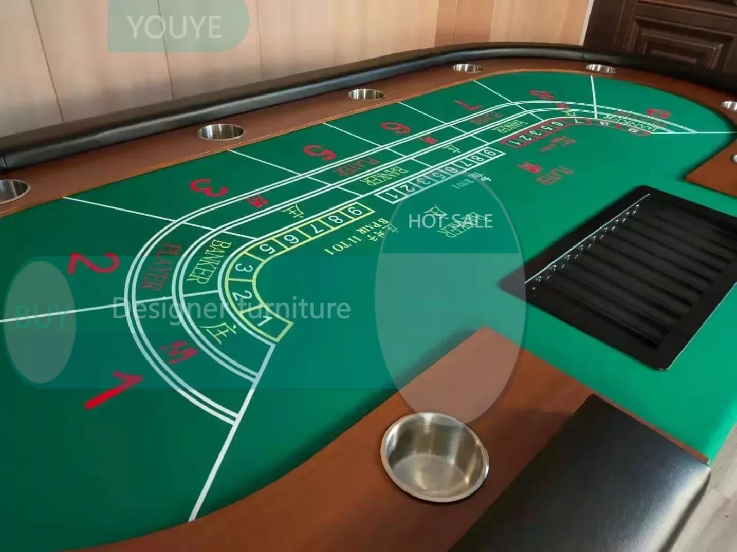 Sc Texas Hold'em Table Baccarat Size Point Chip Table Chess and Card Room Customizable Color Size Texas Table-1