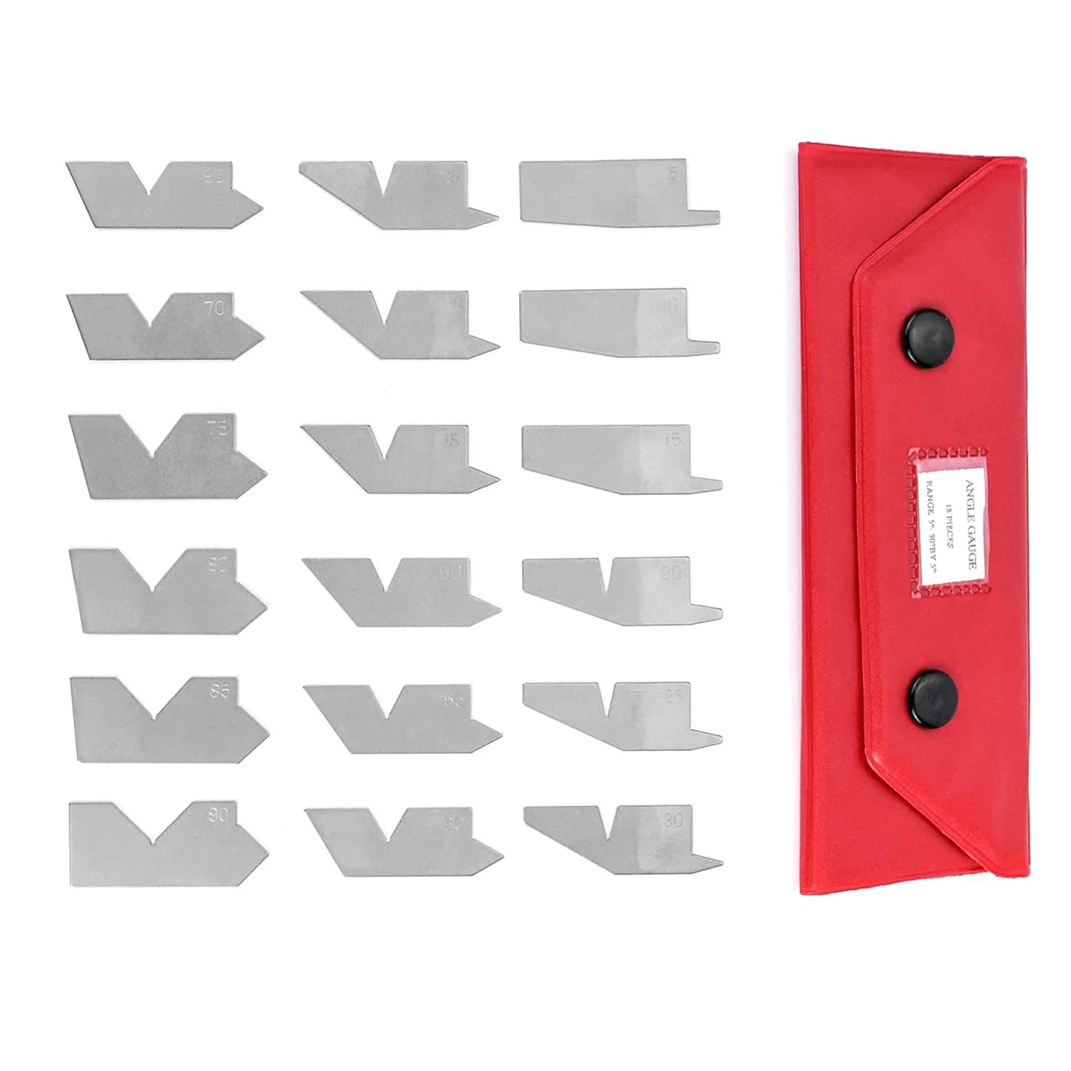18pcs Angle Gauge Sets 5- 90 Degree Angle Block Set up Gauge