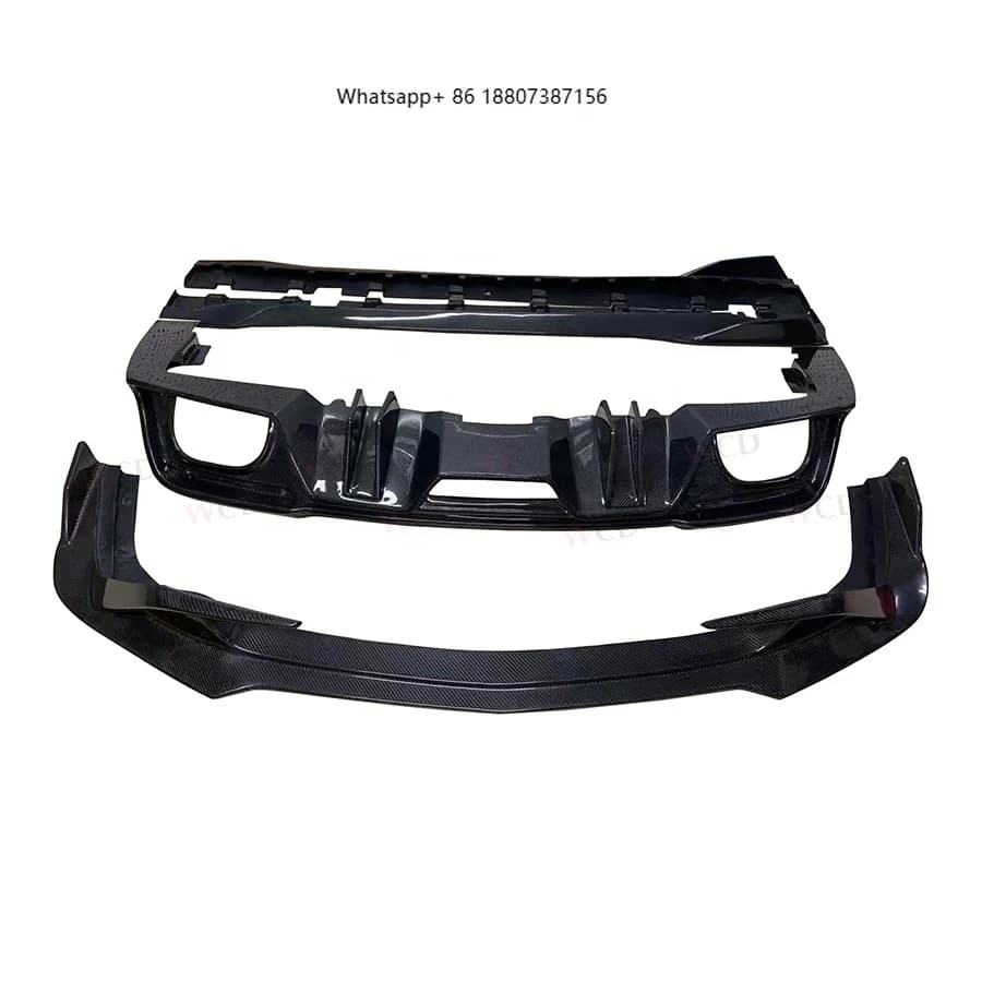 High Quality Carbon Fiber Body Kit forMustang 2018-2020 Includes Front Bumper Lip Rear Diffuser Spoiler Side Skirts Body Kits