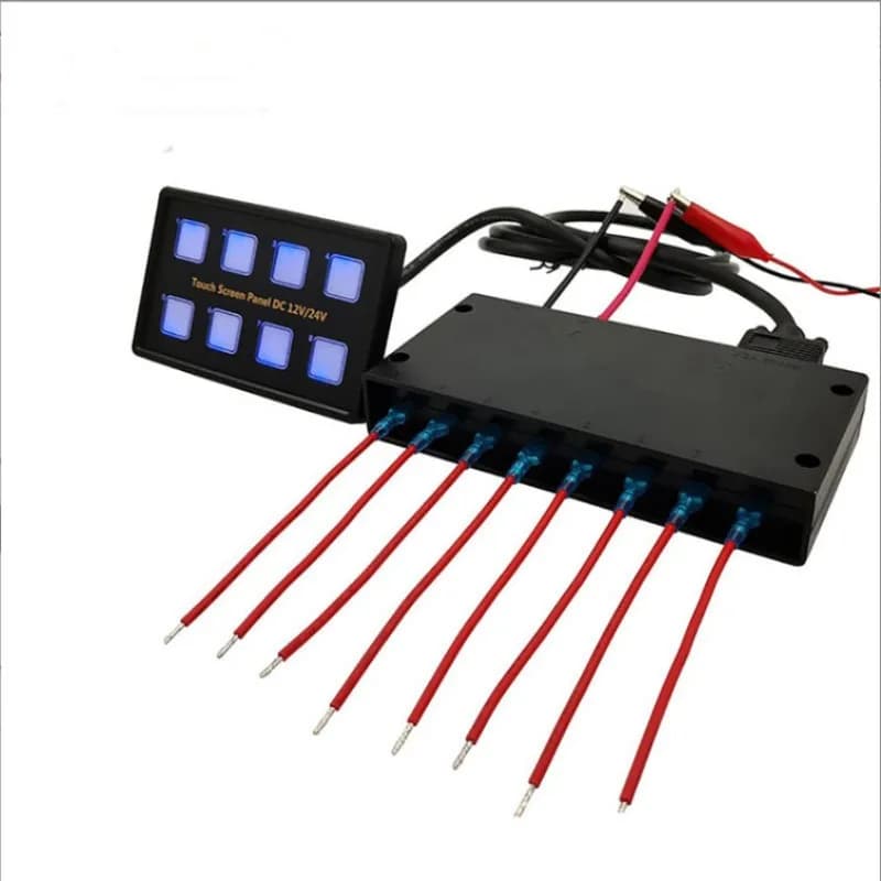 8 Digit Touch Switch Panel 12/24V Touch Switch Panel Suitable for RV Yacht Off-road Vehicle Modification