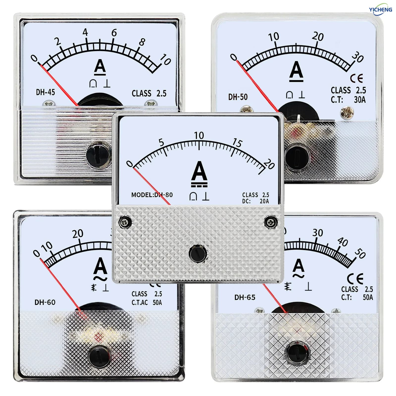 YICHENG Microampere Meter DC Ammeter.30uA50uA100uA200uA300uA500uA1000uA.DH Series Panel Size 50mm.Direct Connection