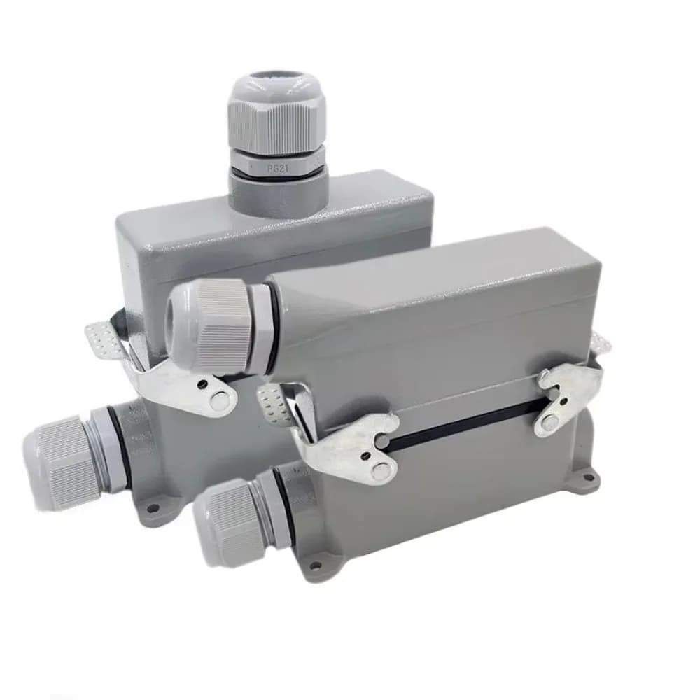 Conectores Alta Resistencia HDC-HE-024-1/2/3/4 F/M 24 Pines Conector Rectangular Industrial Enchufe 16A 500V Conexión Tornillo